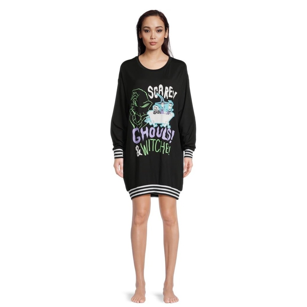 Disney Nightmare Before Christmas Oogie Boogie Sleep Shirt Dress Black XL 16-18